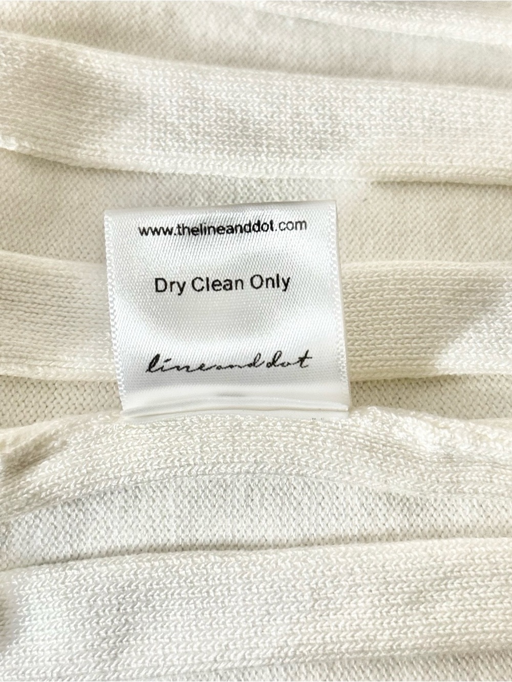 Revolve Line & Dot Magnolia‎ Rib Dress Ivory Asymmetrical Hem Sleeveless Midi M - Picture 8 of 8